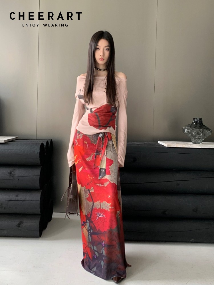 CHEERART Vintage Red Mesh Long - Summer Clothing Wraps 评论和价格