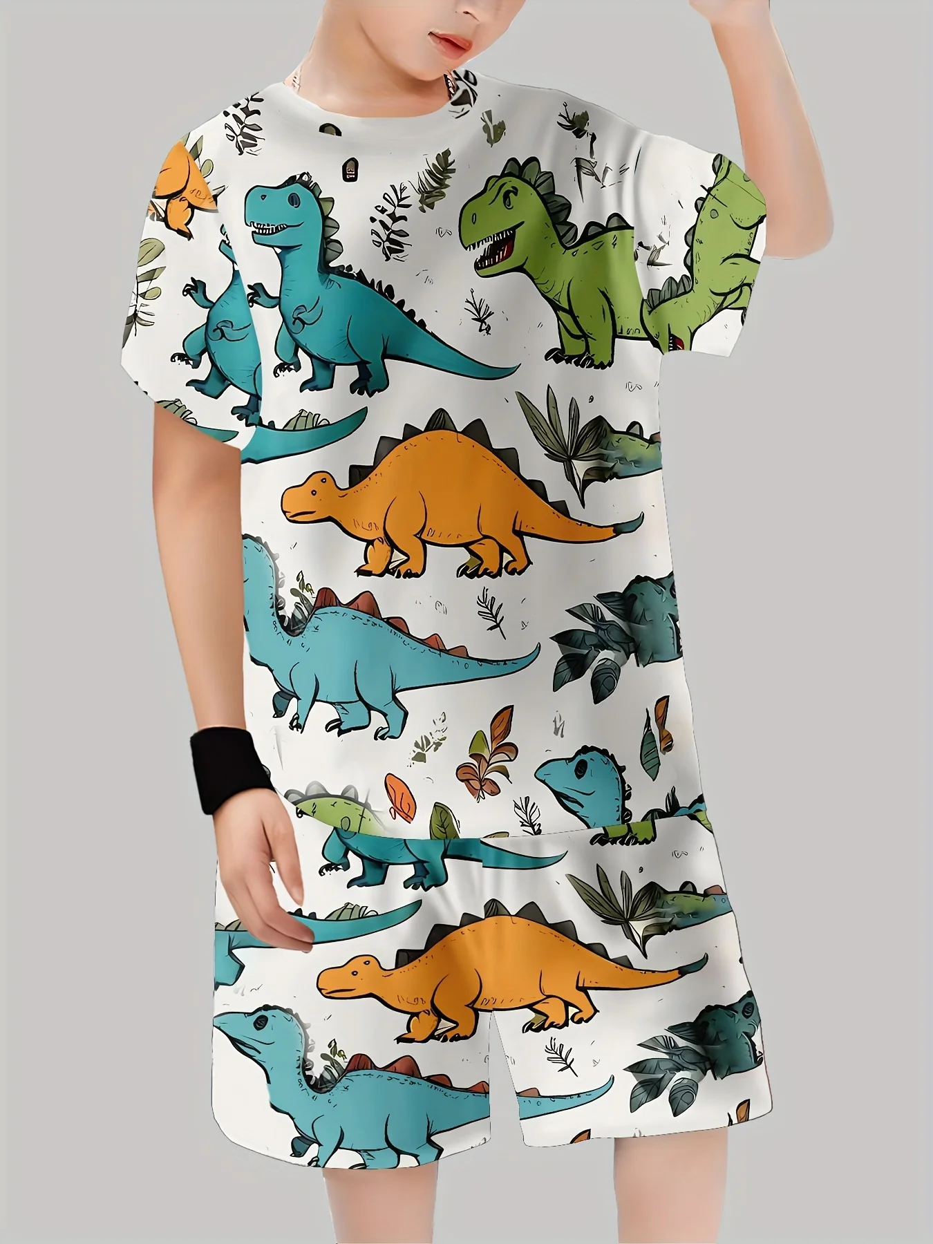 New Dinosaur Printed Outfits T - Summer Clothing Baby Girl 评论和价格