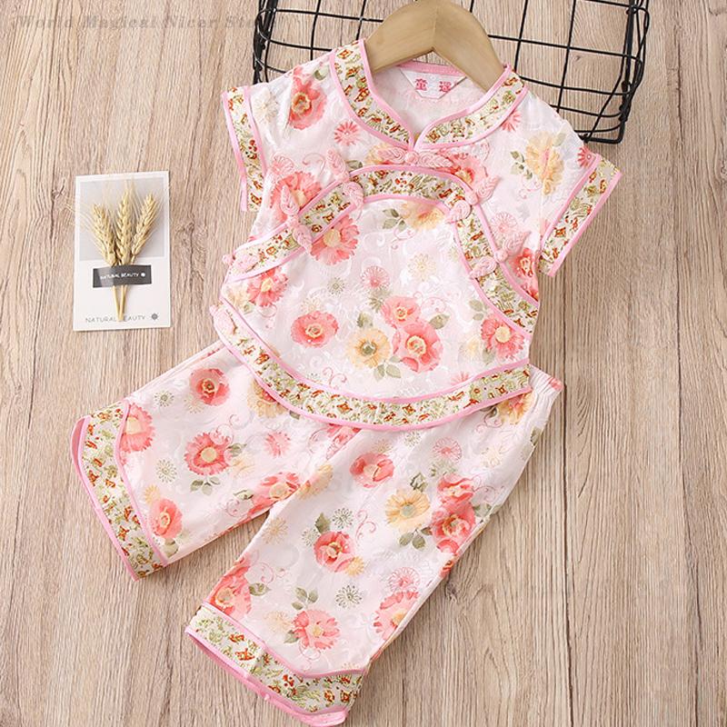 Baby Girls Tang Suit Summer Pr - Summer Clothing Baby Girl 评论和价格