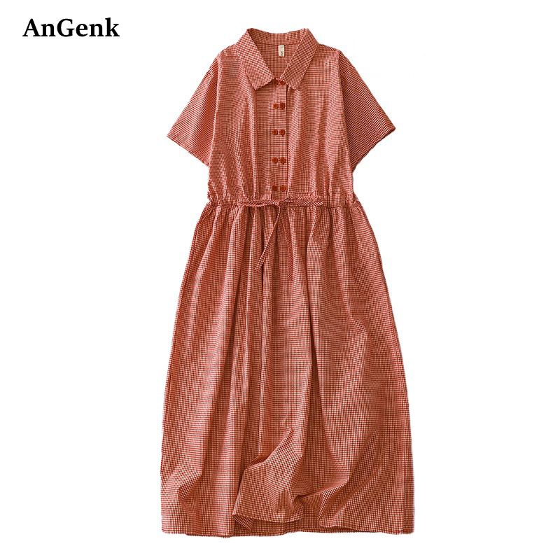 Cotton Short Sleeve Vintage Pl - Summer Clothing Drawing 评论和价格