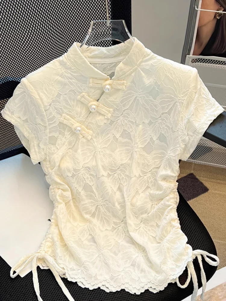 Chinese Styl Shirts Stand Neck - Summer Clothing Drawing 评论和价格