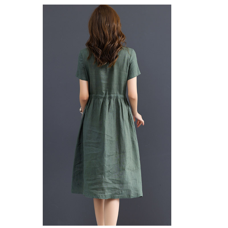 Pure Linen Women's Short-sleev - Summer Clothing Drawing 评论和价格