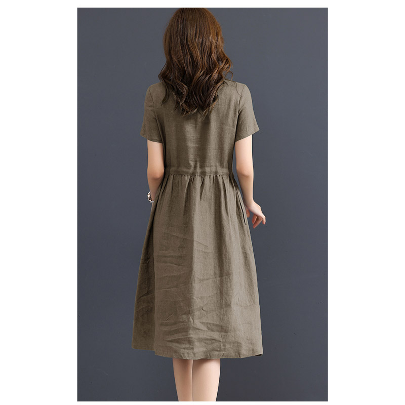 Pure Linen Women's Short-sleev - Summer Clothing Drawing 评论和价格