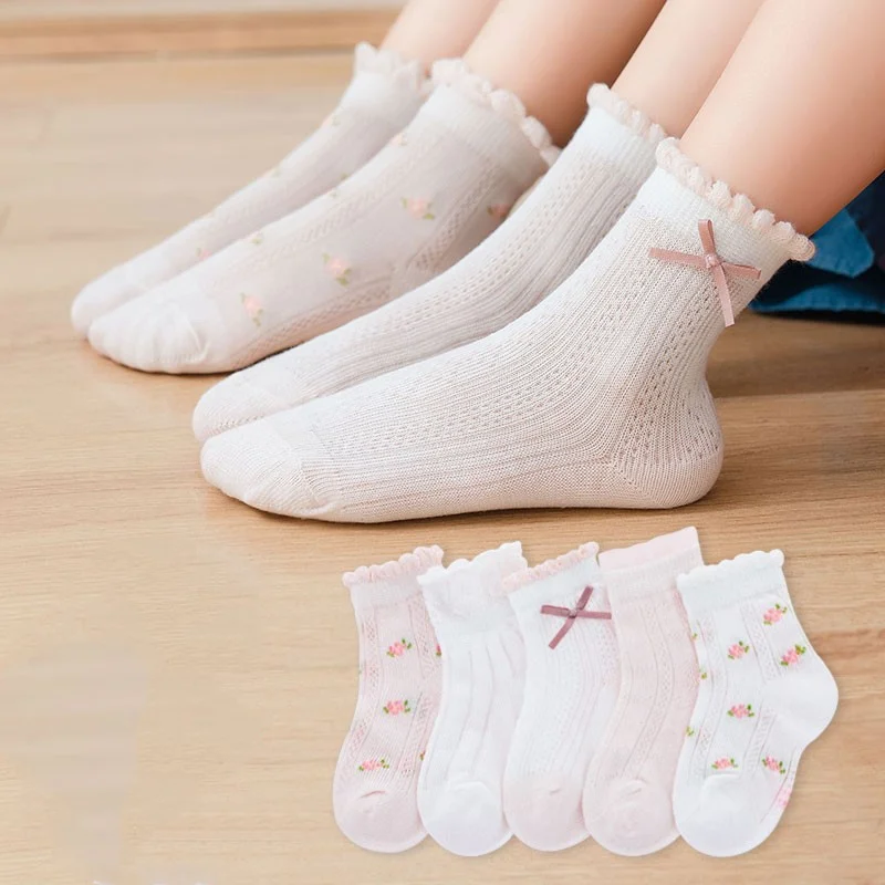 Kids Socks 5 Pairs/Lot Spring  - Summer Clothing Baby Girl 评论和价格