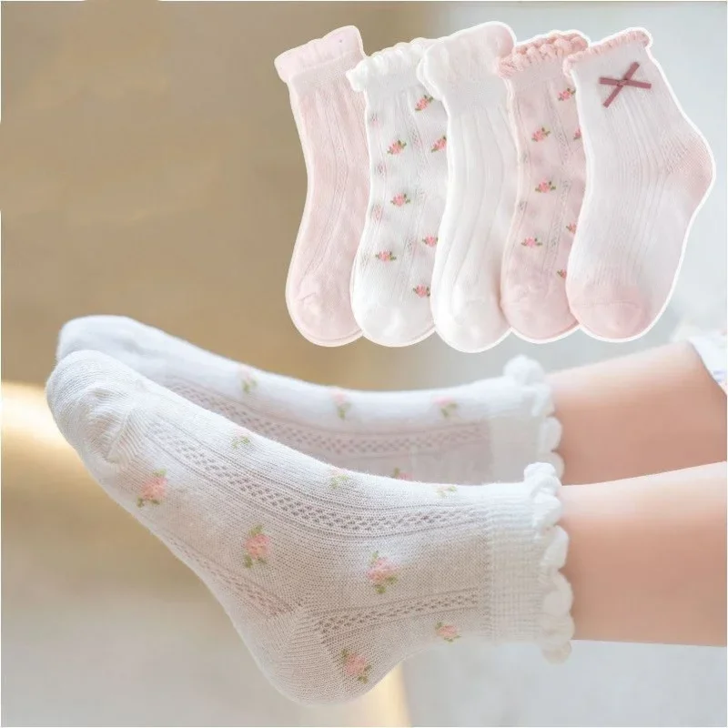 Kids Socks 5 Pairs/Lot Spring  - Summer Clothing Baby Girl 评论和价格
