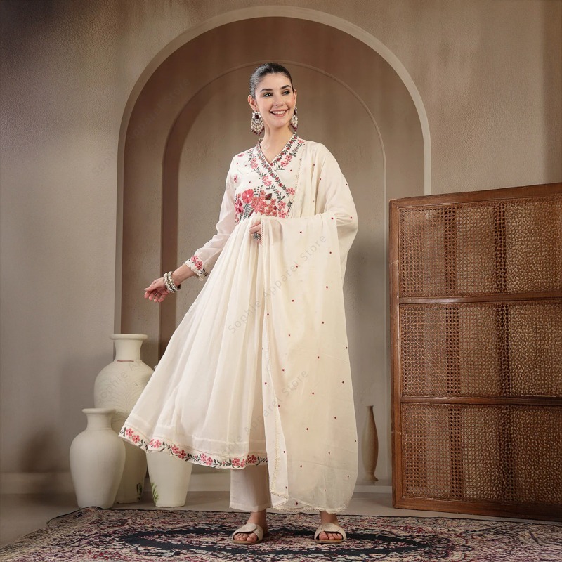 White Cotton Anarkali Kurti Se - Summer Clothing Pakistan 评论和价格