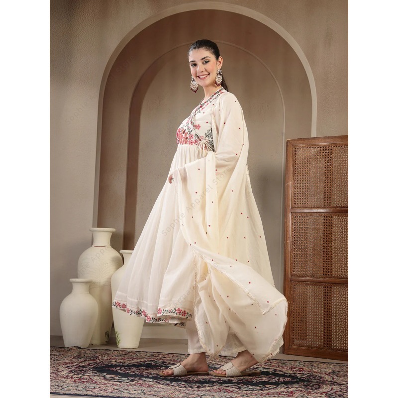 White Cotton Anarkali Kurti Se - Summer Clothing Pakistan 评论和价格
