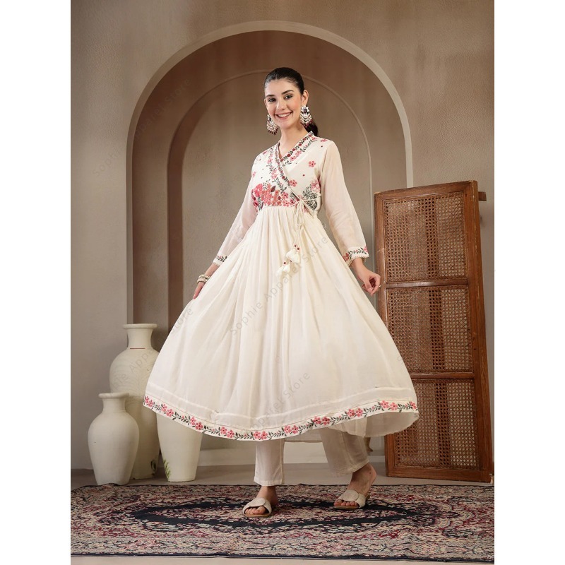 White Cotton Anarkali Kurti Se - Summer Clothing Pakistan 评论和价格