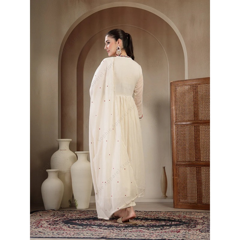White Cotton Anarkali Kurti Se - Summer Clothing Pakistan 评论和价格
