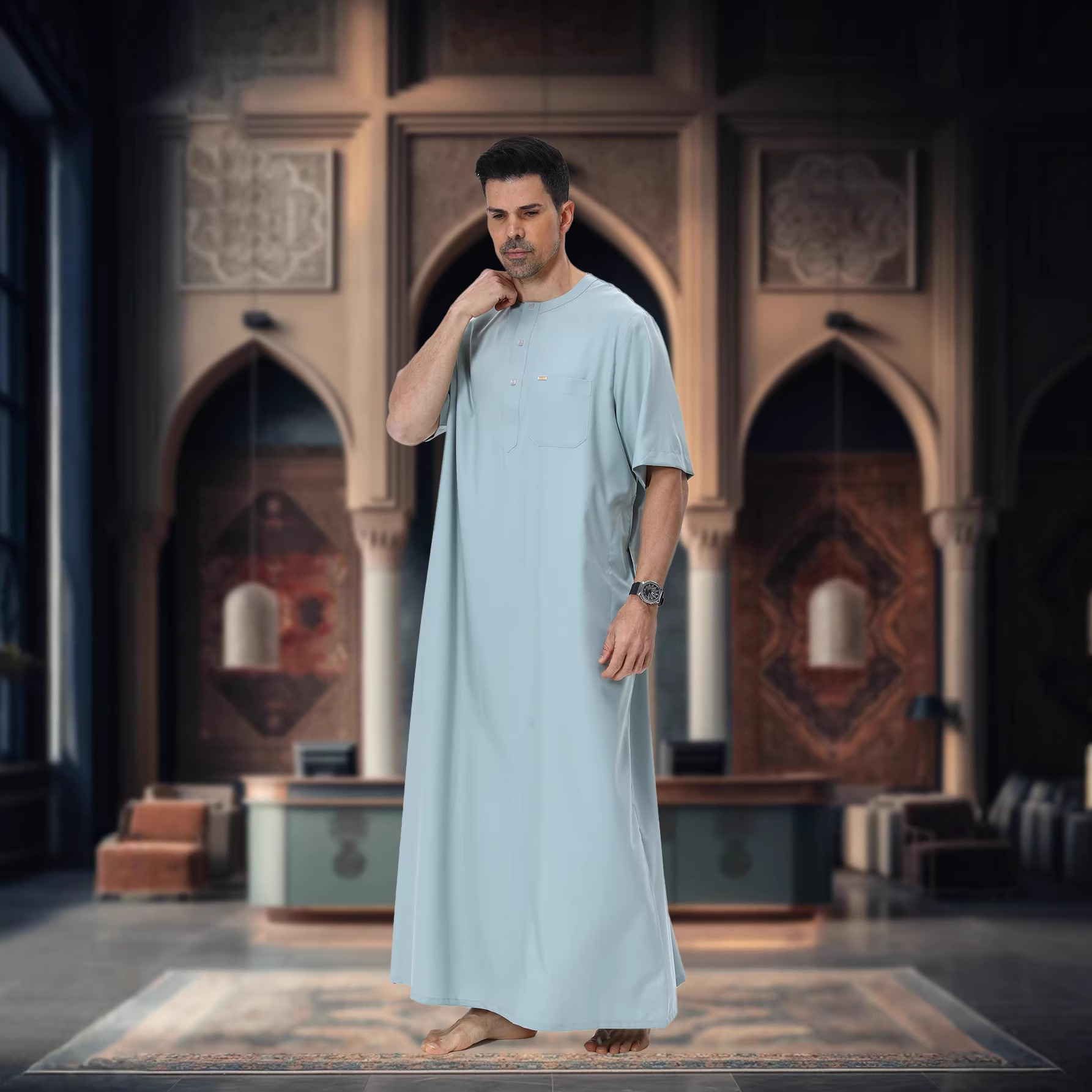 Muslim Men Abaya Kaftan Pakist - Summer Clothing Pakistan 评论和价格
