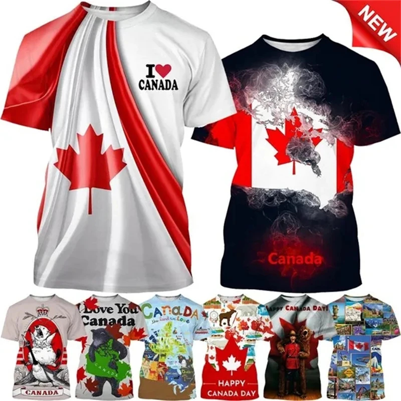 I Love Canada Flag Graphic T S - Summer Clothing Women Canada 评论和价格